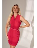 Elegantné šaty s výstrihom, amarant PR0205540 - Internetový obchod - Butik